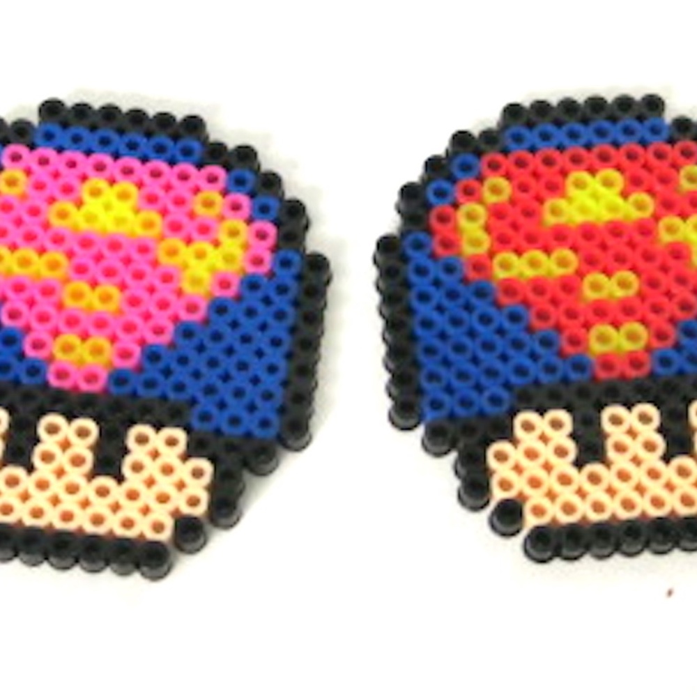 Perler Beads Superman Mushroom Heads Magnet
